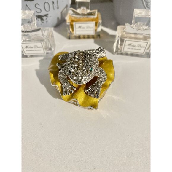 Taylor Avedon Diamond Frog Frog Jewelry / Trinket Box - Picture 2 of 8